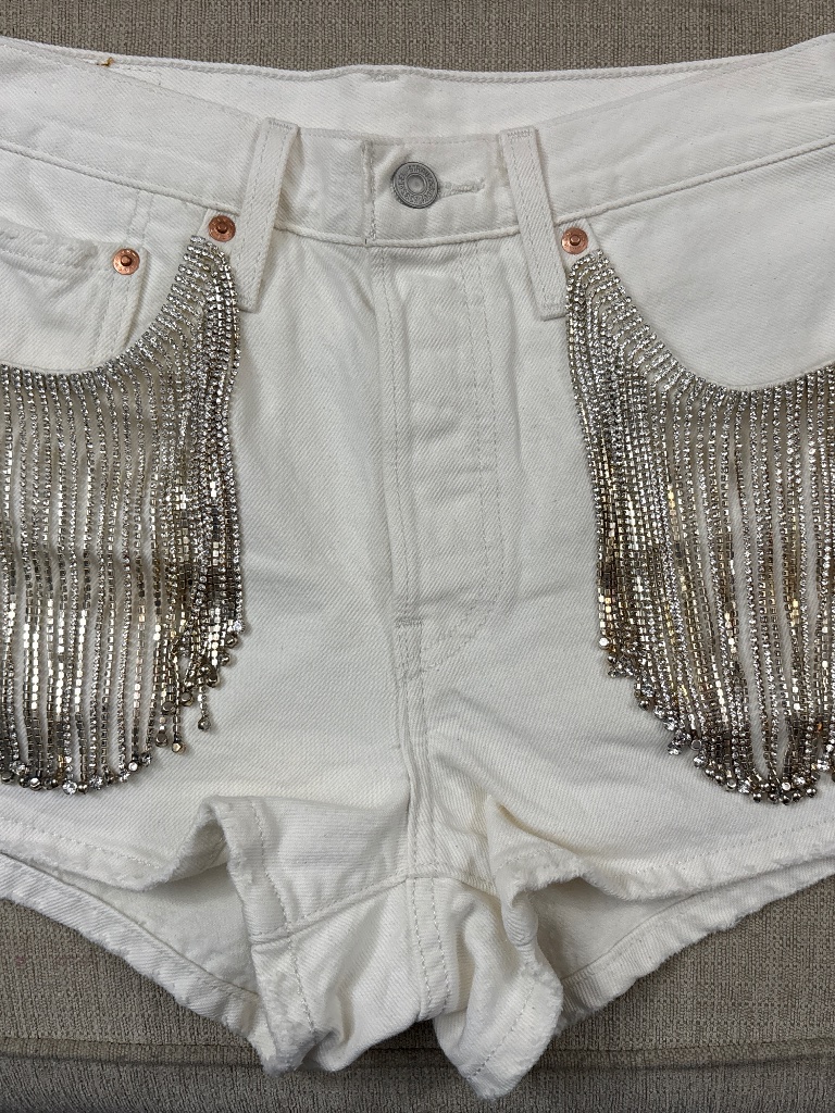 Levi’s Premium Crystal Tassel Shorts
